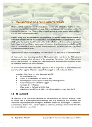 GUIDELINES FOR THE MANAGEMENT OF TUBERCULOSIS IN CHILDREN | PDF