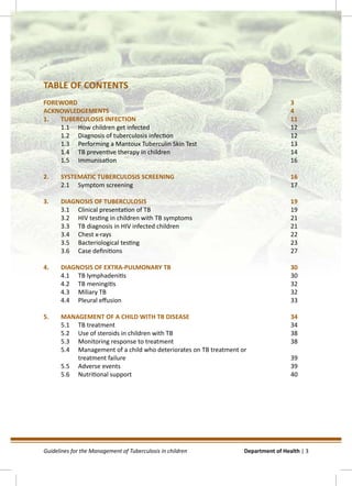GUIDELINES FOR THE MANAGEMENT OF TUBERCULOSIS IN CHILDREN | PDF