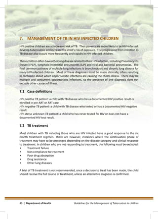 GUIDELINES FOR THE MANAGEMENT OF TUBERCULOSIS IN CHILDREN | PDF