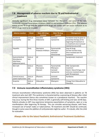 GUIDELINES FOR THE MANAGEMENT OF TUBERCULOSIS IN CHILDREN | PDF