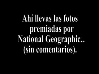Ahí llevas las fotos premiadas por National Geographic... (sin comentarios). 