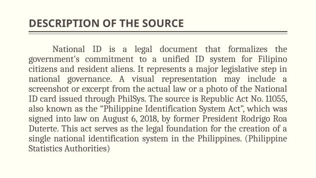 NATIONAL ID POWERPOINT PRESENTATION HEHE | PPTX
