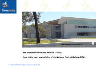 We approached from the National Gallery.  Here is the pale, low building of the National Portrait Gallery (NGA). 