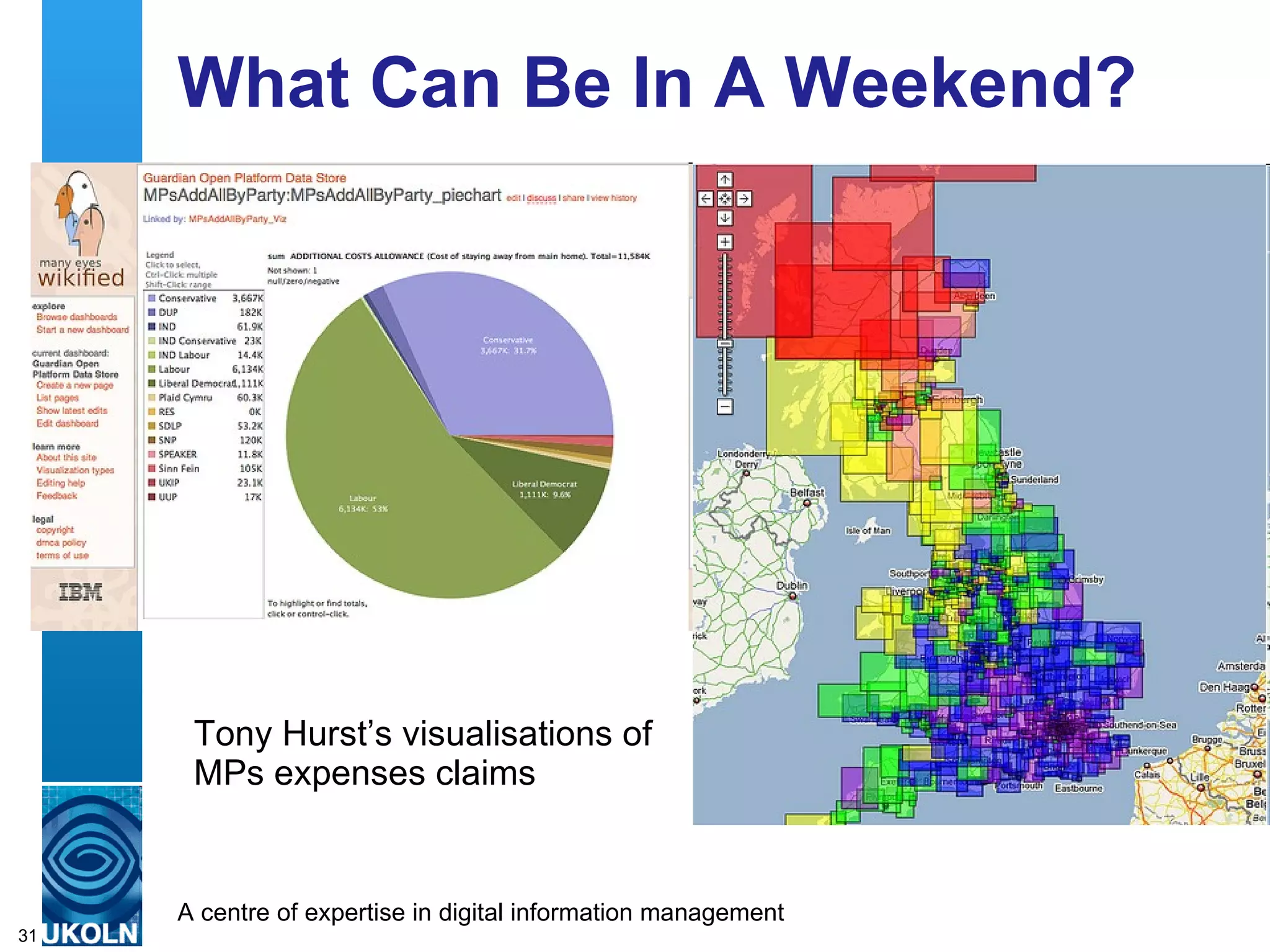 What Can Be In A Weekend? Tony Hurst’s visualisations of MPs expenses claims 