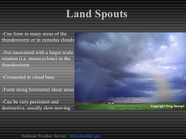 Land Spout Definition Can form