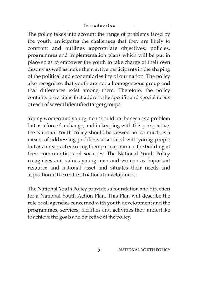 National Youth Policy of Nigeria- Revised 2009 (Federal Ministry Of