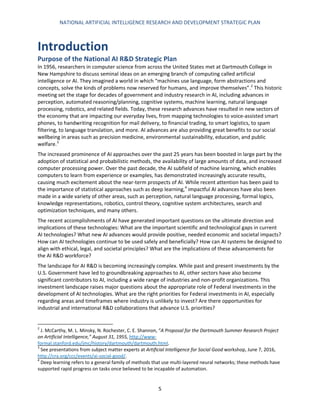 NATIONAL ARTIFICIAL INTELLIGENCE RESEARCH AND DEVELOPMENT STRATEGIC PLAN
6
In 2015, the U.S. Government’s investment in un...