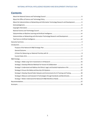 NATIONAL ARTIFICIAL INTELLIGENCE RESEARCH AND DEVELOPMENT STRATEGIC PLAN
2
 