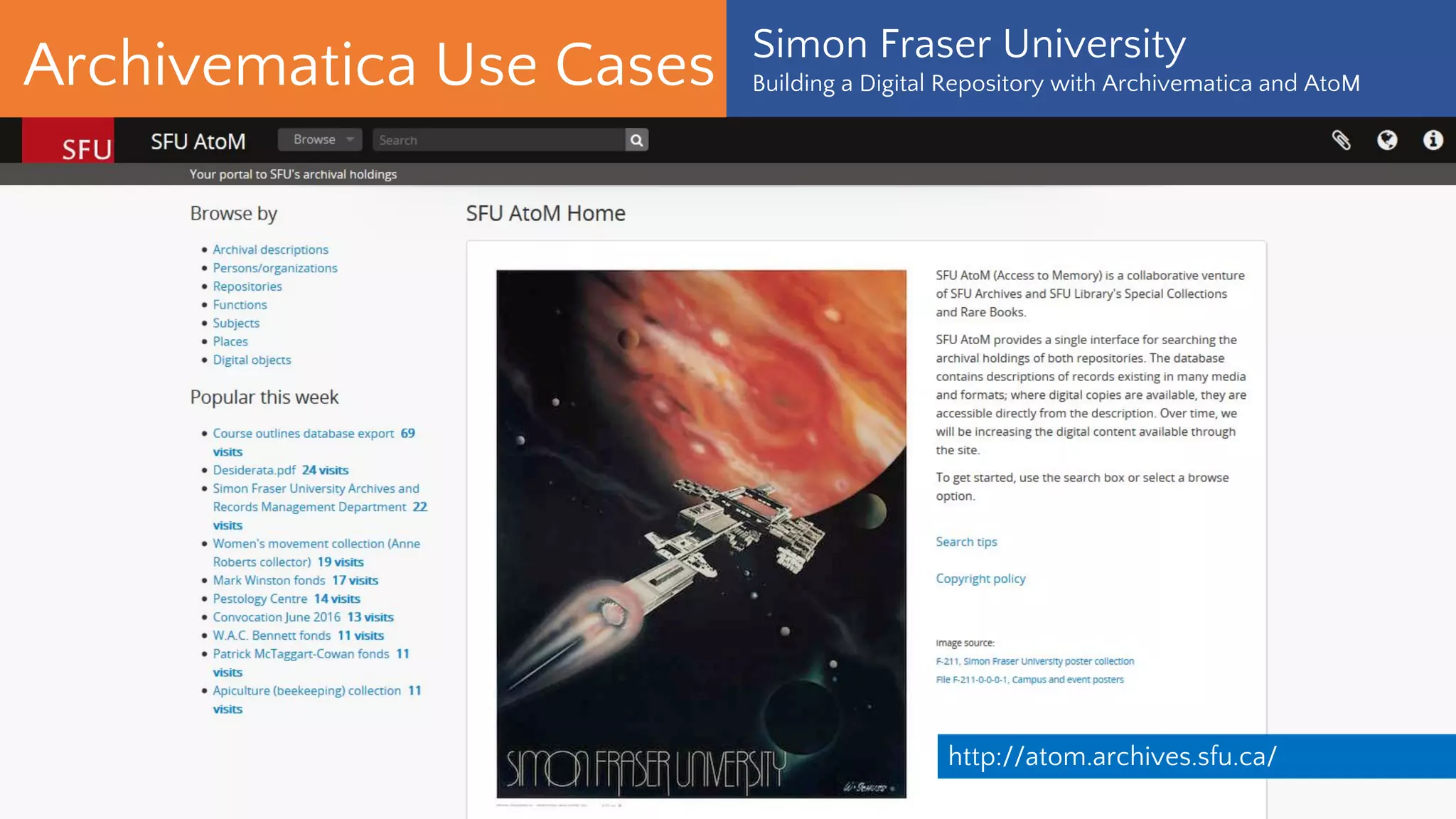 AtoM Use Cases
https://www.youtube.com/playlist?list=PLZiwlG5eSMeyeETe15EsEBSu5htPLK-wm
Archives Society of Alberta
Sponsoring Community Resources
 