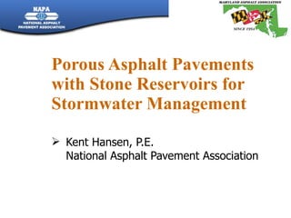 Porous Asphalt Pavements with Stone Reservoirs for Stormwater Management ,[object Object]