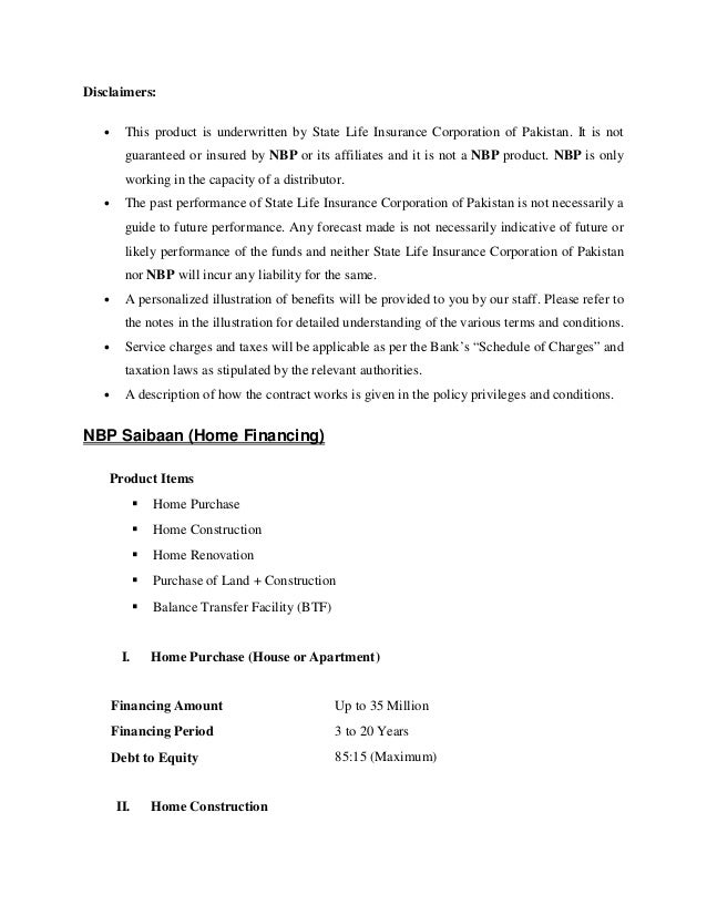 Project on National Bank of Pakistan