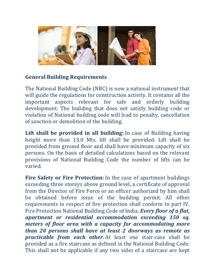 National building code for residential apartments in india
