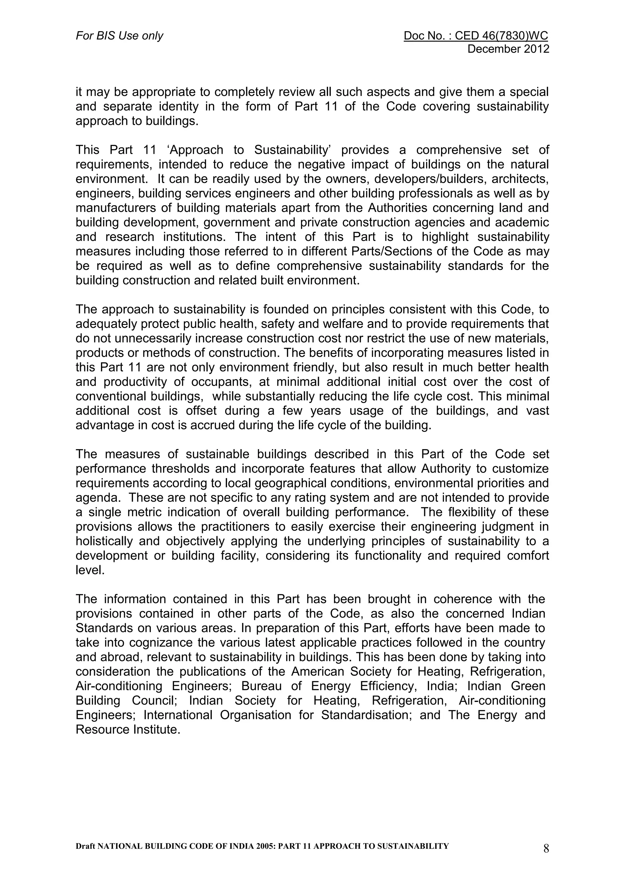 National building code, sustainable design guidelines. | PDF