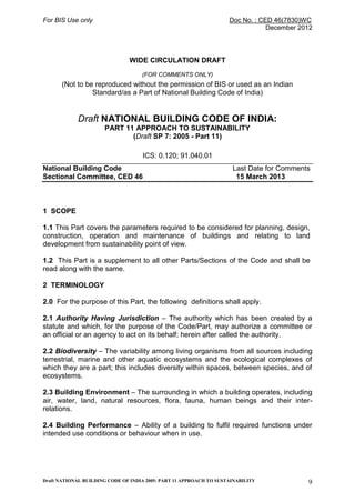 National building code, sustainable design guidelines. | PDF