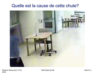 Stephen Robinovitch, Ph.D. Falls National Call March 21,
2014
Quelle est la cause de cette chute?
 