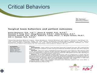 Critical Behaviors  