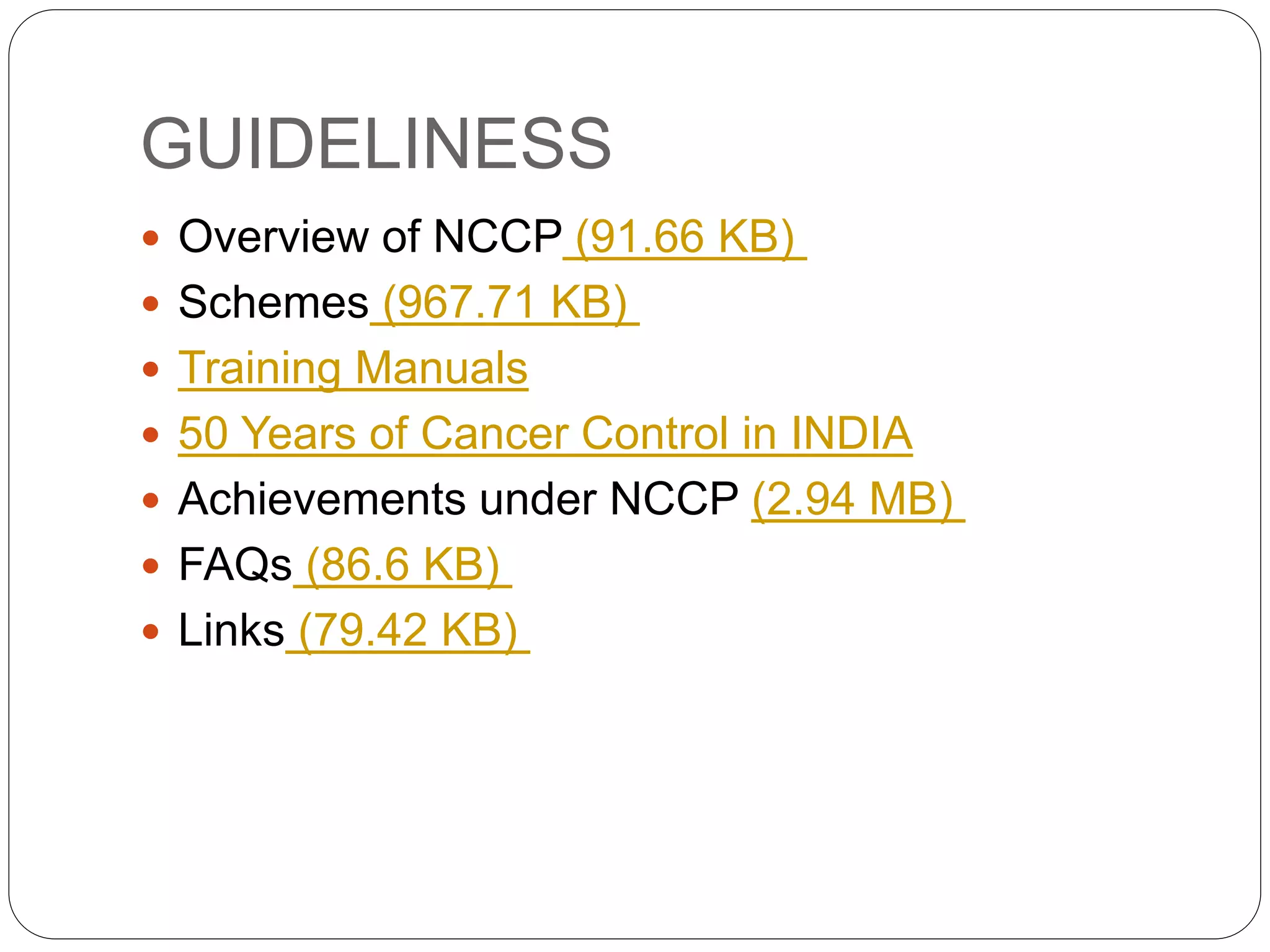 National cancer control programme | PPTX