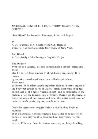 NATIONAL CENTER FOR CASE STUDY TEACHING IN SCIENCEBad Blo.docx