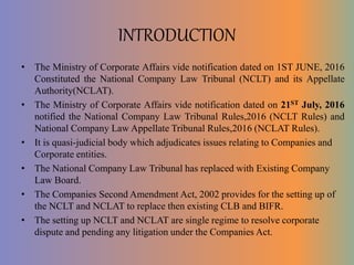 Nclt National company law tribunal yashree dixit | PPTX