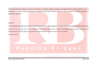 National conference 2014 report, final draft