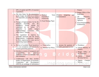 National conference 2014 report, final draft