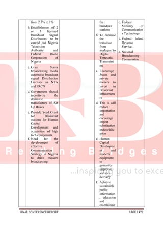 National conference 2014 report, final draft