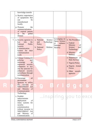 National conference 2014 report, final draft