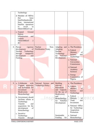National conference 2014 report, final draft
