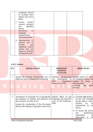 National conference 2014 report, final draft