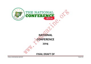 FINAL CONFERENCE REPORT PAGE 529
NATIONAL
CONFERENCE
2014
FINAL DRAFT OF
 