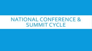 NATIONAL CONFERENCE &
SUMMIT CYCLE
 