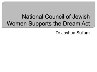 Dr Joshua Sullum
 