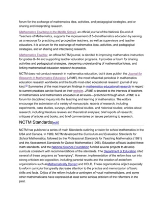National council of teachers of mathematics | DOCX