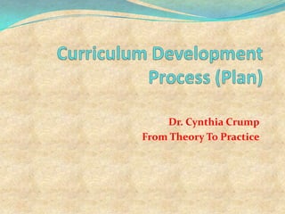 Dr. Cynthia Crump
From Theory To Practice
 