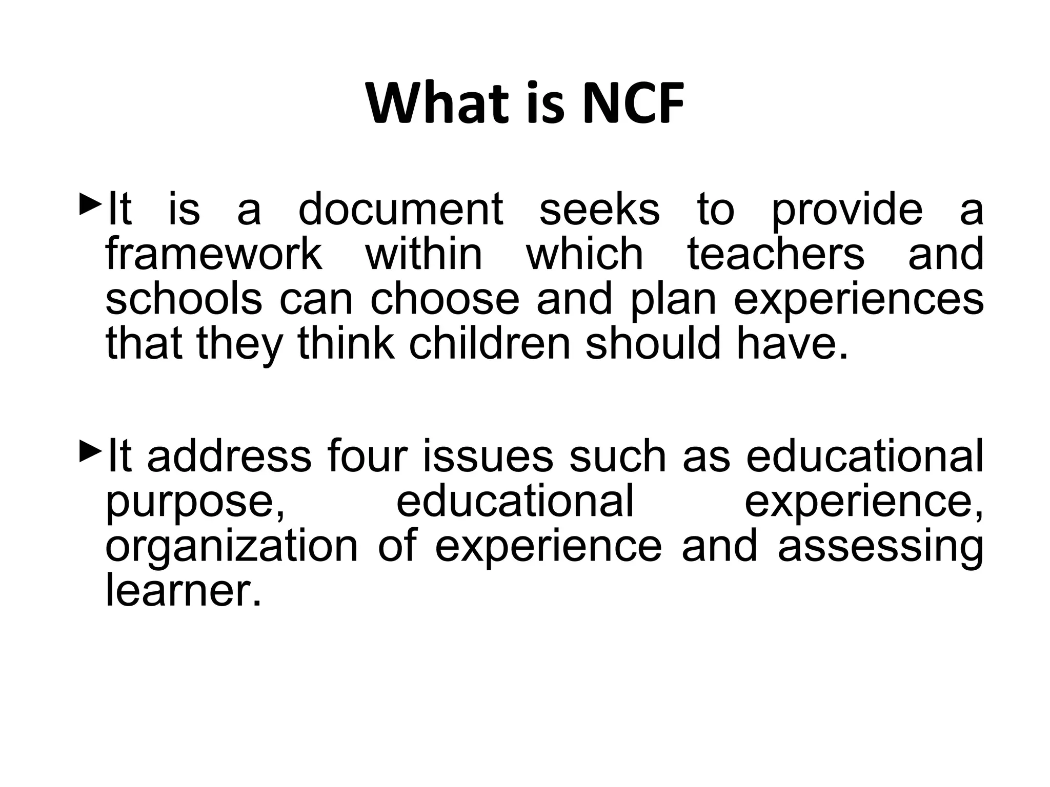 National curriculum framework 2005 | PPT