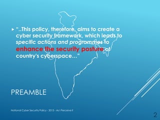 National cyber security policy 2013 | PPTX