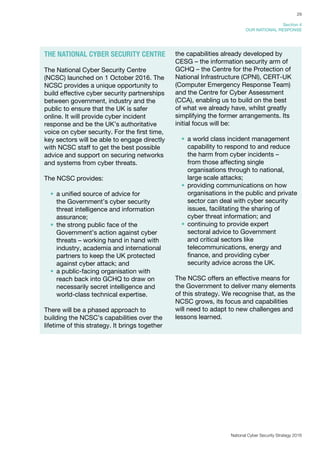 The National Cyber Security Strategy 2016 to 2021 sets out the ...