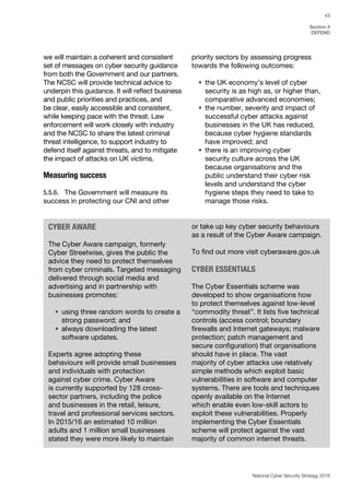 The National Cyber Security Strategy 2016 to 2021 sets out the ...