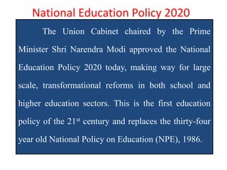 National education policy 2020 | PPTX