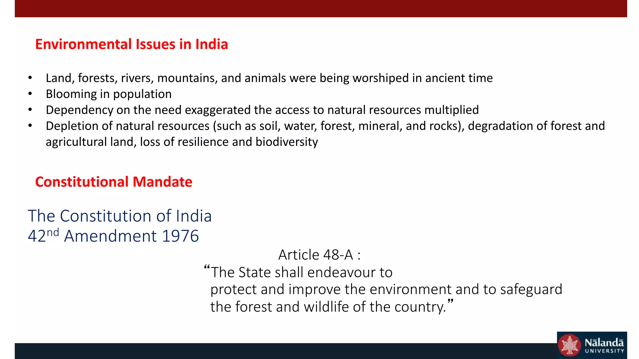 National environmental laws india PPT