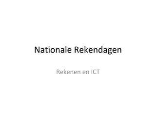 Nationale Rekendagen Rekenen en ICT 