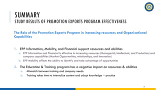 National Export Promotion Program (EPP) as a Driver of Export Company ...