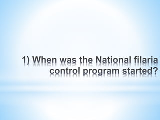 National filarial control programme