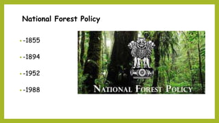 National Forest Policy
• -1855
• -1894
• -1952
• -1988
 