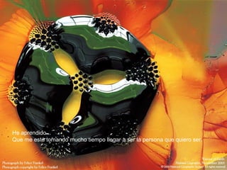 He aprendido...  Que me está tomando mucho tiempo llegar a ser la persona que quiero ser.   