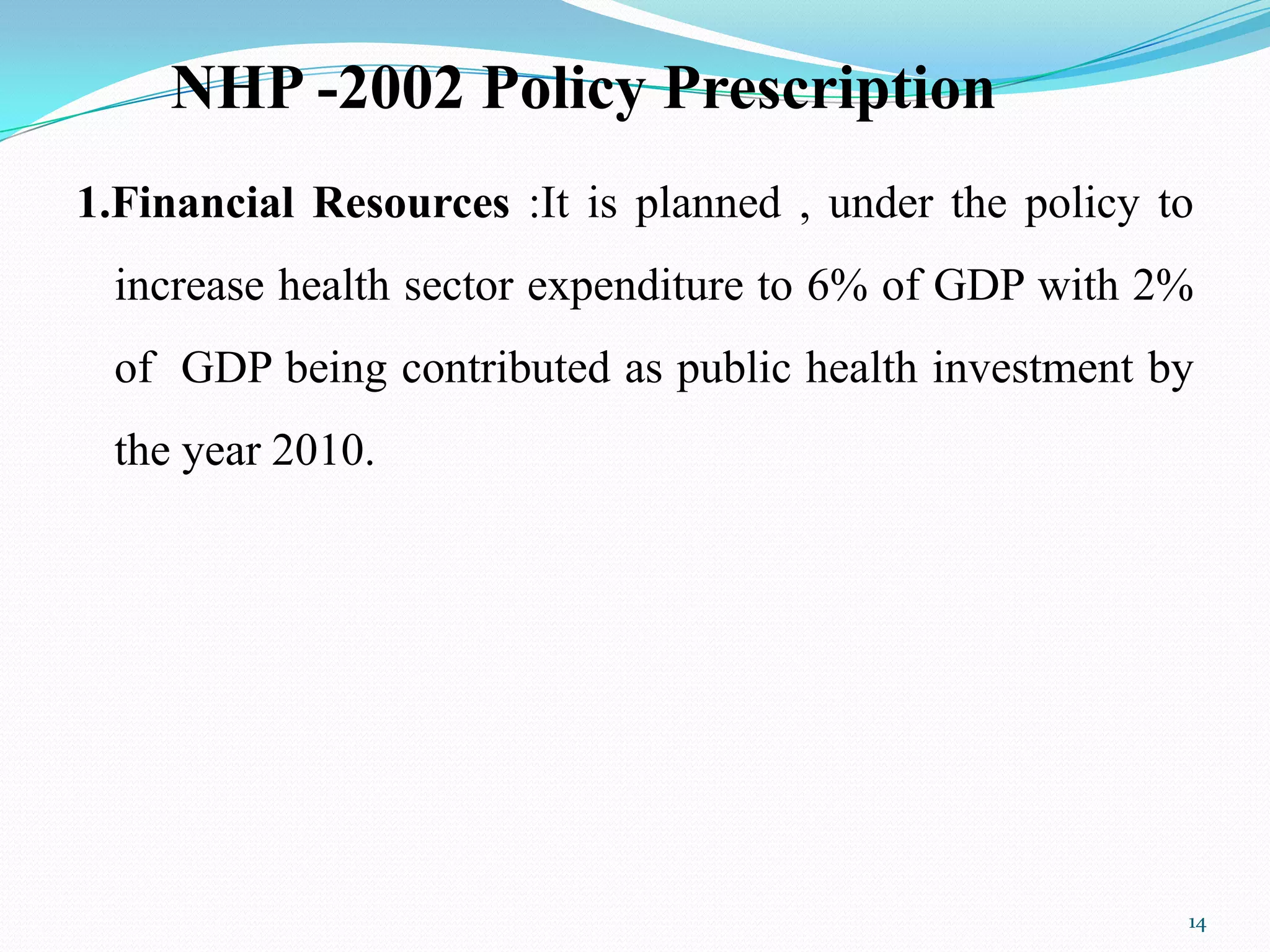 OBJECTIVES OF NATIONAL HEALTH POLICY 2002 visual data 8