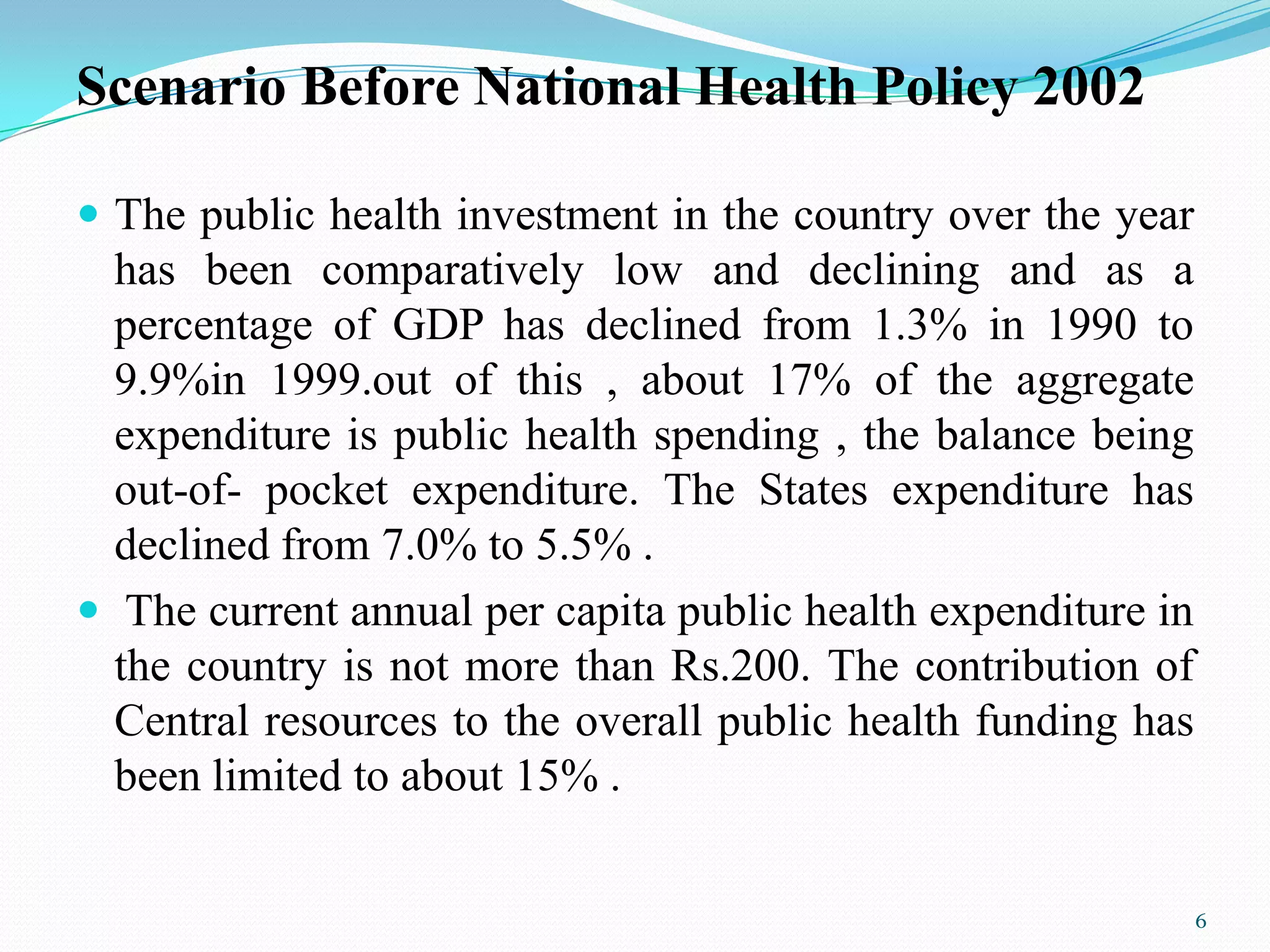 OBJECTIVES OF NATIONAL HEALTH POLICY 2002 visual data 6