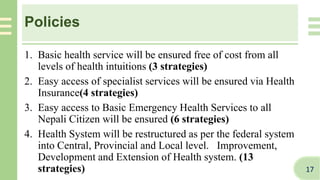 National Health Policy of Nepal 2076 (ENGLISH) | PPTX