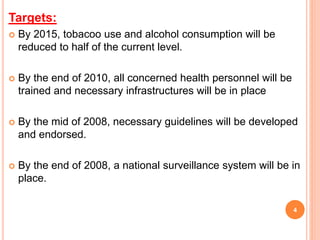 National health programs and policies for prevention and control of ...