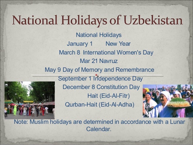 National holidays of the USA and Uzbekistan